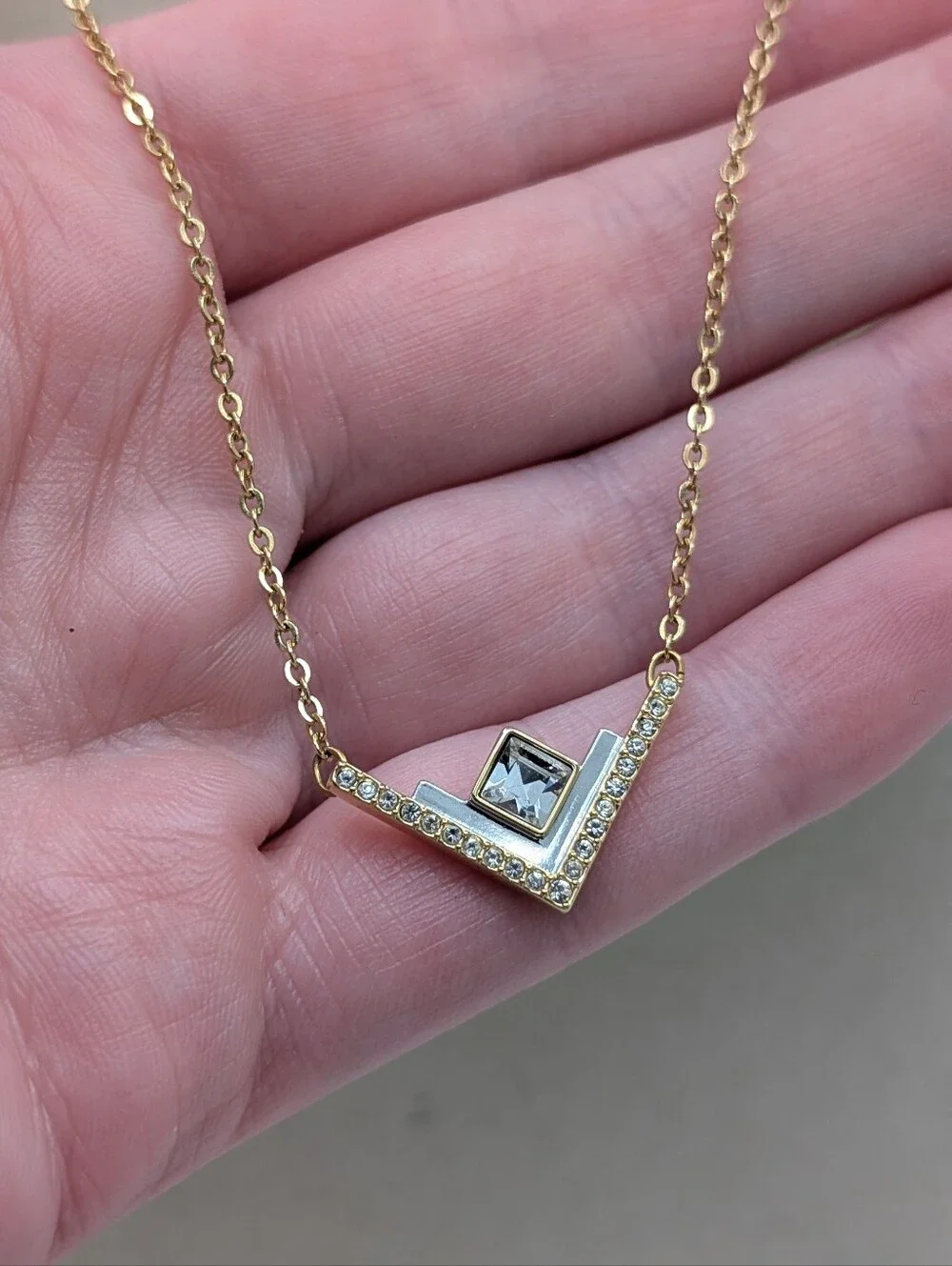 Swarovski V Shaped Pendant Necklace